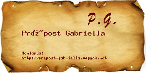 Prépost Gabriella névjegykártya